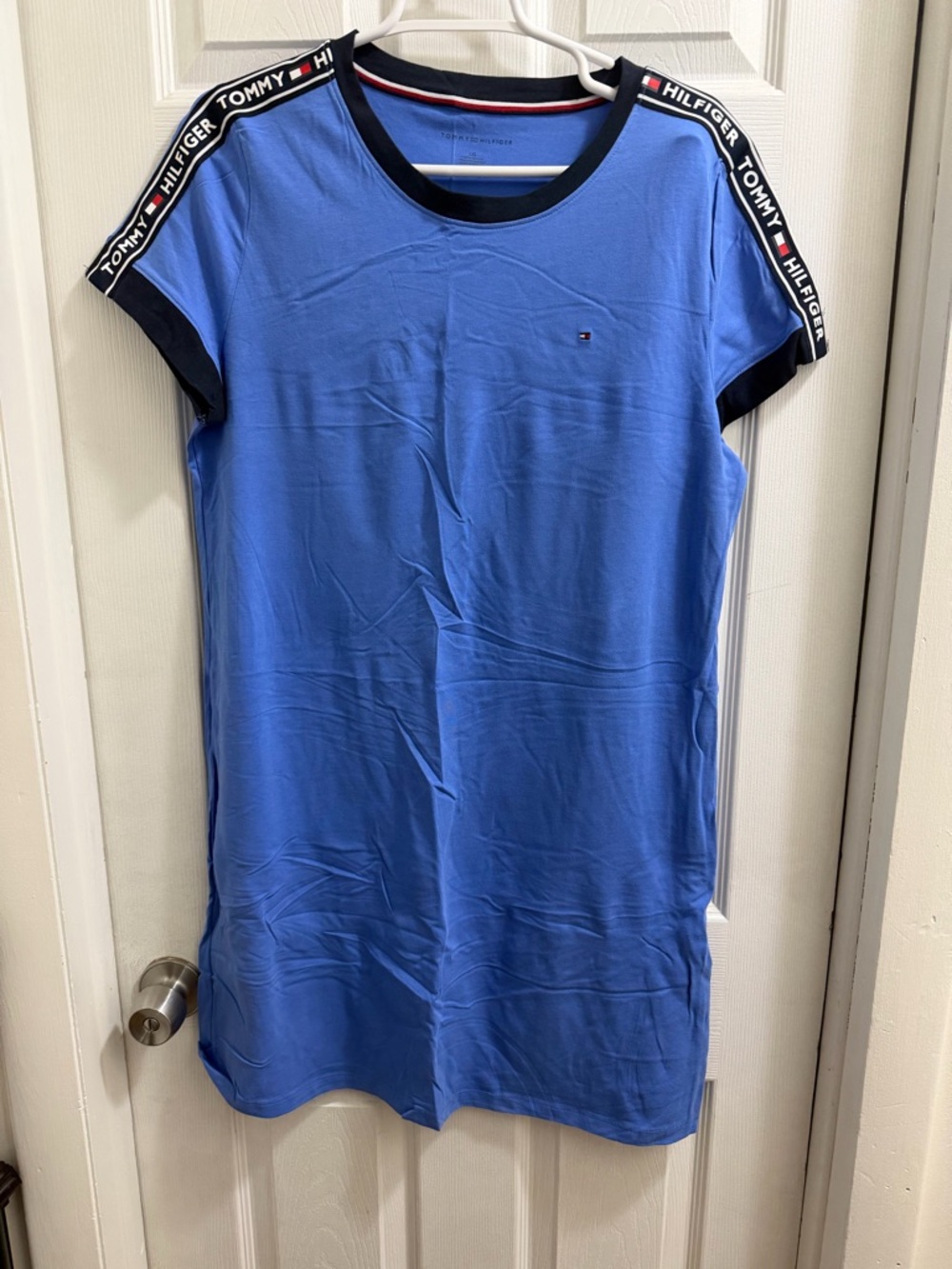 Tommy Hilfiger Light Blue Logo Tape Tee Dress